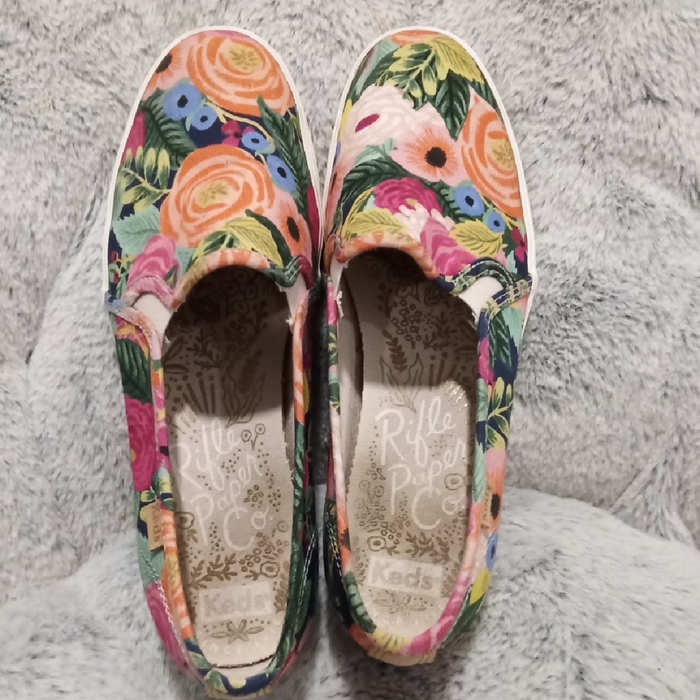 Keds Colorful Floral Canvas Slip-Ons